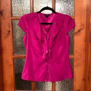 Banana Republic pink ruffle blouse